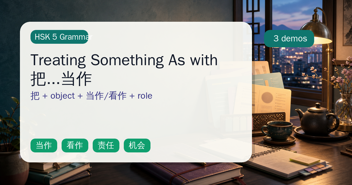 Treating Something As with 把...当作 cover