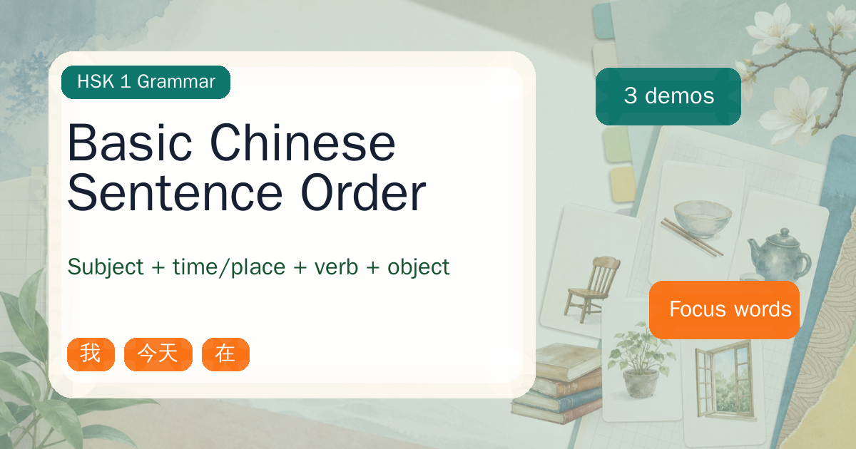 Basic Chinese Sentence Order cover