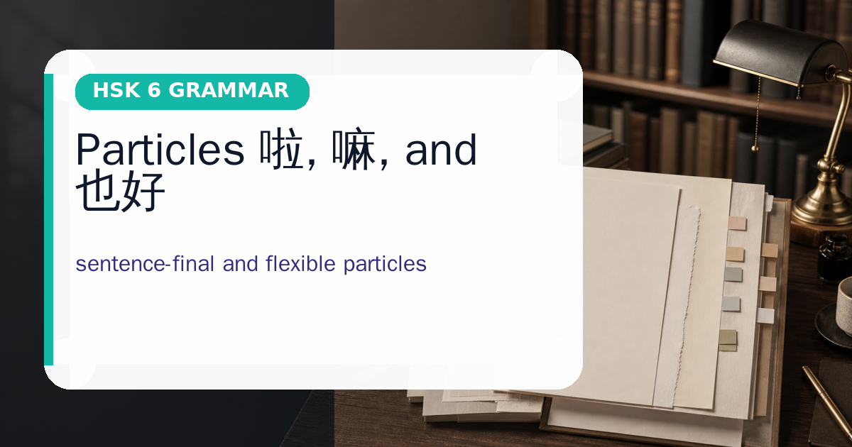 Particles 啦, 嘛, and 也好 cover