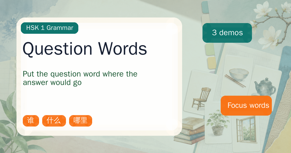 Question Words cover