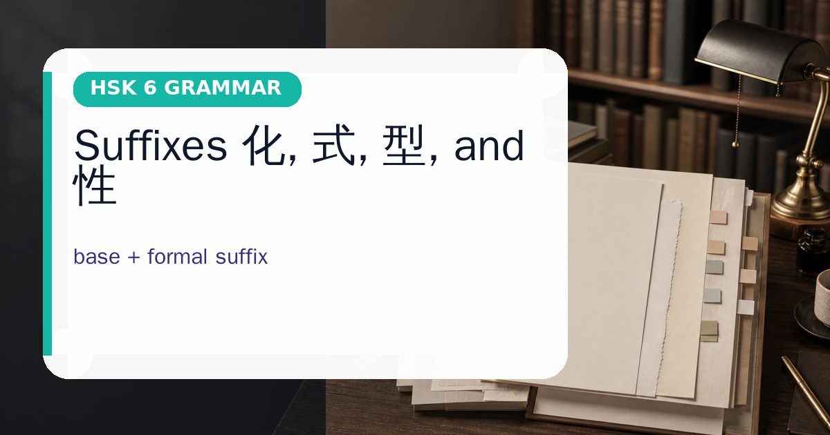 Suffixes 化, 式, 型, and 性 cover