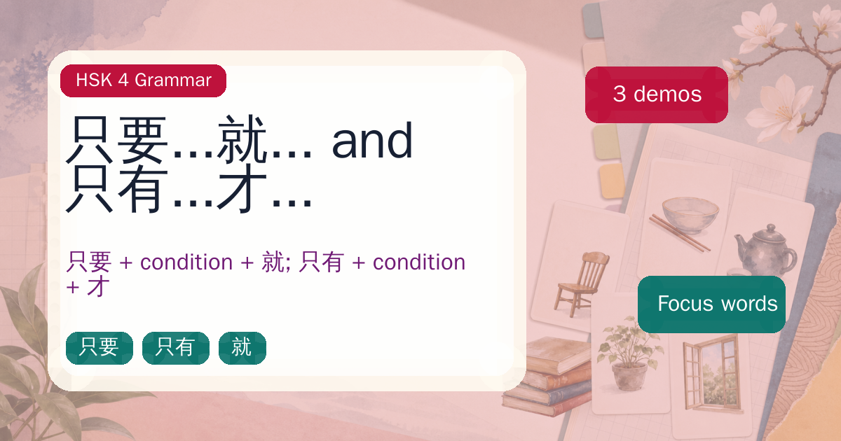 只要...就... and 只有...才... cover